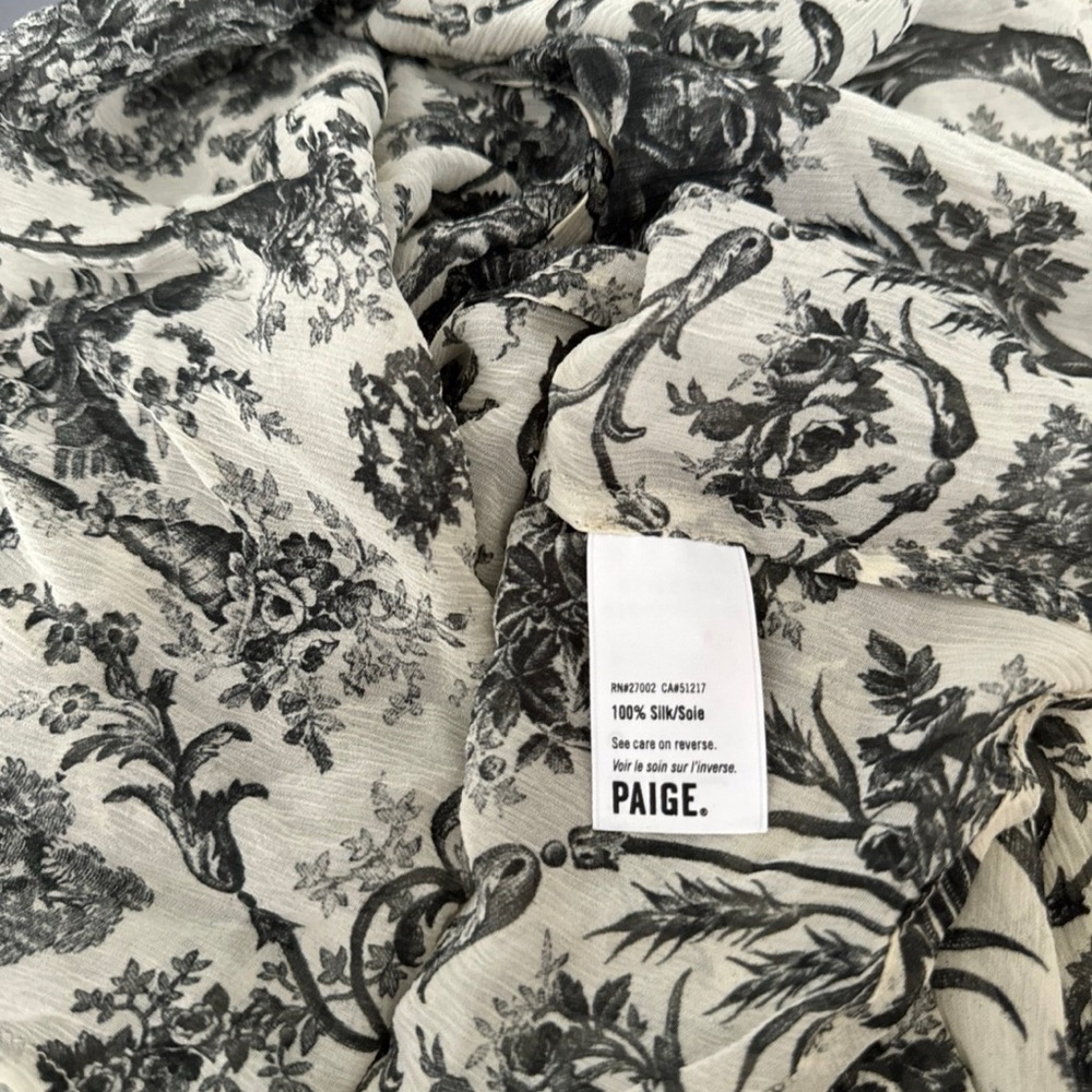 Paige 100% Silk Toile Prairie Blouse Romantic Cottagecore Top Medium - Picture 2 of 8